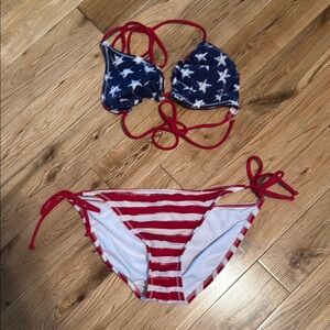 Xhilaration Red and Blue Star Bikini
